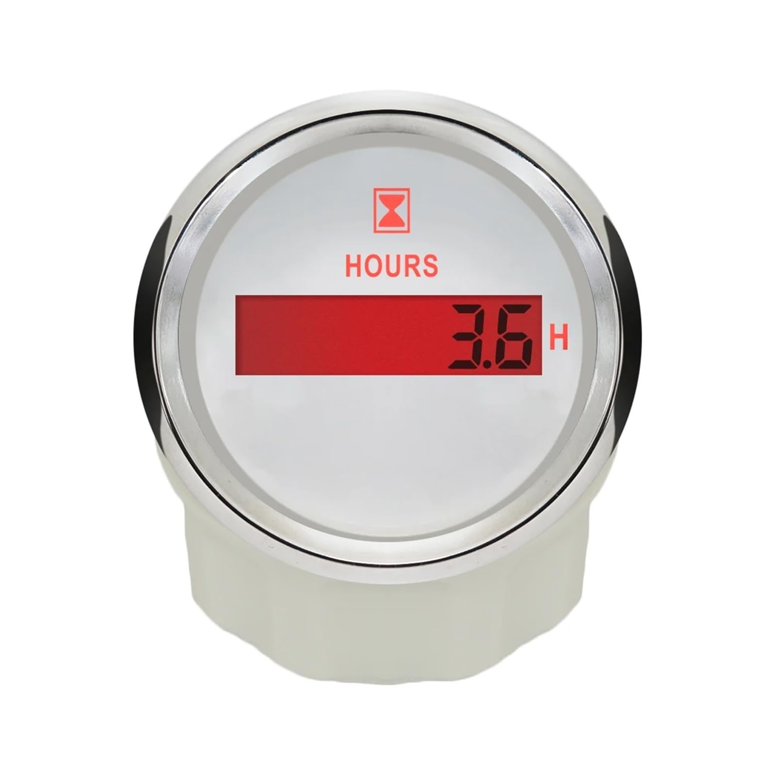 Universeller digitaler Betriebsstundenzähler mit 52 mm und roter Hintergrundbeleuchtung, 9–32 V, for PKW, LKW, Boot Hohe Sichtbarkeit(BN)