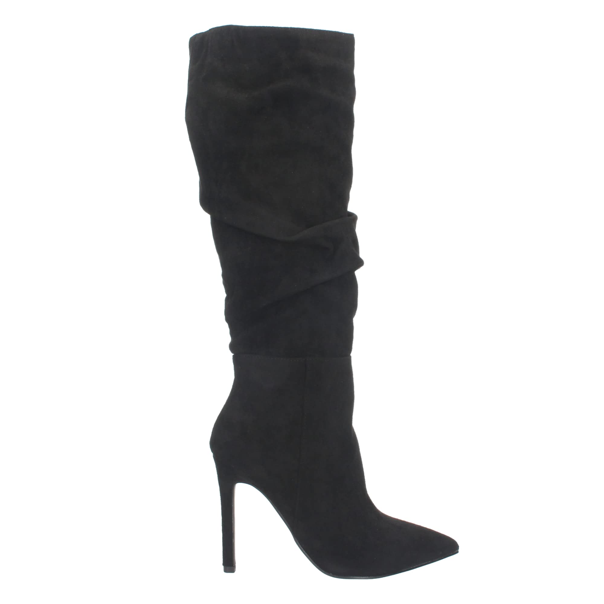 shoes&blues.es Bota con Tacon Fino para Mujer, con Punta Fina, Cana Arrugada, y Cierre de Cremallera, Otono Invierno 2022