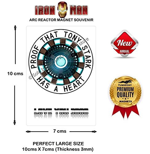 Image of Superhero Ironman Arc Reactor Nanotech Waterproof Digital Picture Magnet. Large Size 10cms x 7cms; Multi Color 1 Piece Ironman Arc Reactor Office Fridge Magnet. Iron Man Gift Souvenir AV-17
