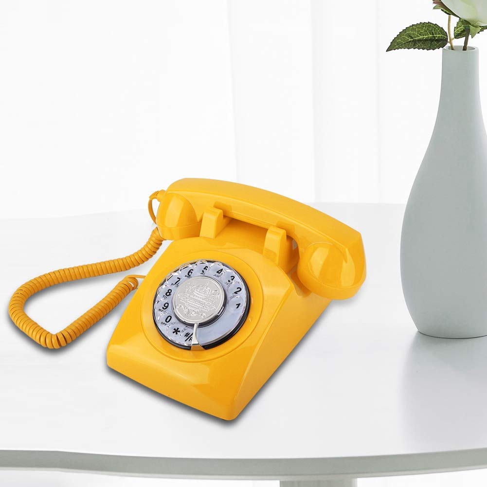 Przewodowy analogowy telefon stacjonarny Telefon, Klasyczny domowy Obróć do sypialni/biura