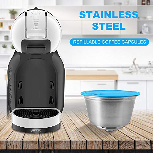 Cápsulas de café Blusea reutilizáveis, recarregáveis de aço inoxidável, filtros de cápsulas compatív