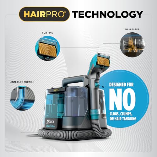 Image of Shark StainStriker HairPro Portable Stain Cleaner, 3 Tools, PX253BRN | For Carpet, Upholstery & Area Rugs, Pet Hair Pickup, Pet & OXY Formulas, Self-Clean, Stain, XL Stain & Crevice Tools