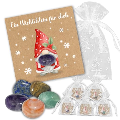 5 Wichtelgeschenk Glückssteine(1-3 cm), Nikolaus Geschenke...