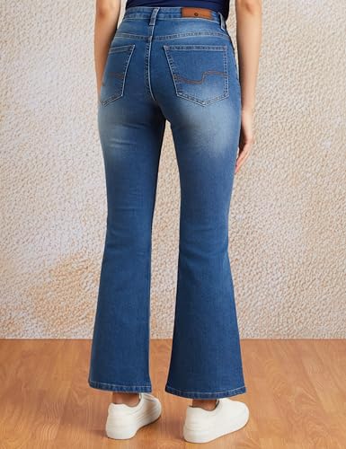 Image of Amazon Brand - Symbol Women Flared Bootcut Jeans (Mid Rise | Full Length) (Available in Plus Sizes)