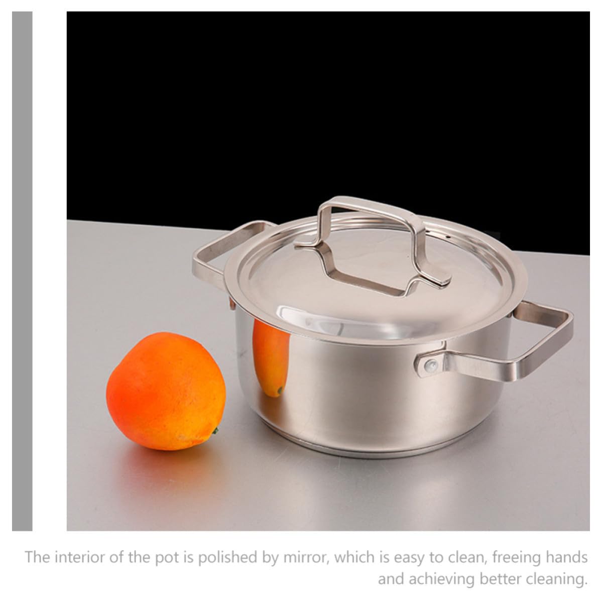 Luxshiny Pentola per Zuppa in Acciaio Inox Argento, 1 Pezzo