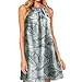 vanberfia Women's Lace Patchwork Loose Casual Mini Chiffon Dress