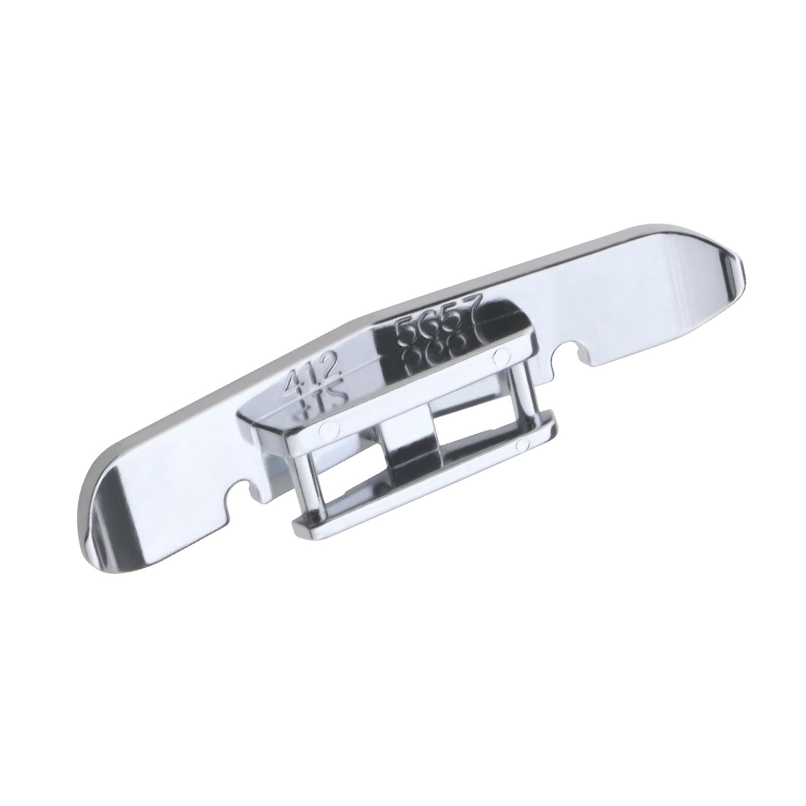 Pied presseur étroit pour fermeture éclair 4125657-45 compatible avec Husqvarna Viking Groupe 1-8 et modèles D Pieds étroits en métal argenté