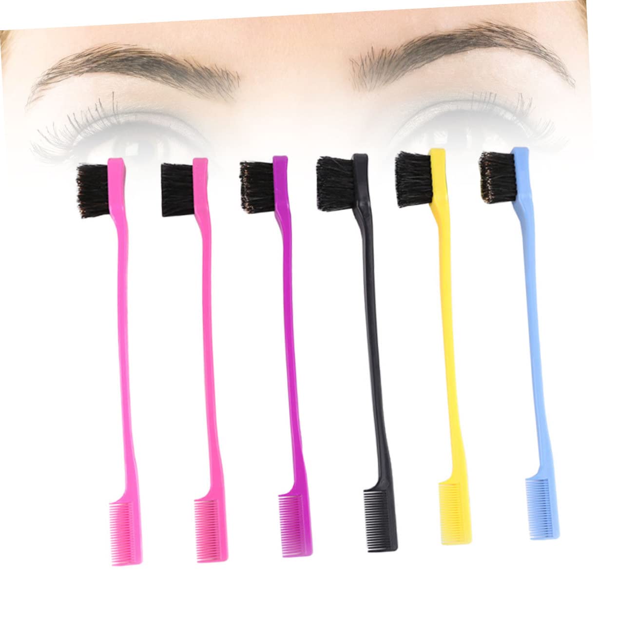 FOMIYES Professional Eyebrow Grooming Tool Double-sided Brush Comb for Women Girls Easy to Use Maintain Random Color