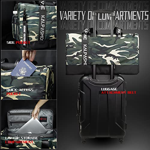 Krone Kalpasmos Sneaker Bag For Travel/Sneakerhead Gift/Outdoor Sports Bag /, A Multi-Functional Travel Duffel Bag With 3 Adjustable Dividers, & Shoulder Strap-Green Camo #TOP1