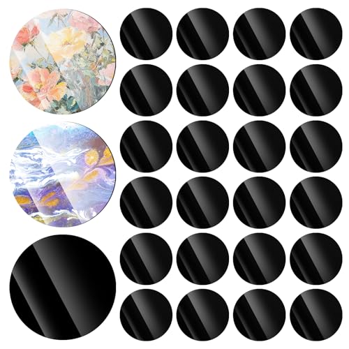 30 discos acrílicos negros redondos 2 pulg miniatura 1