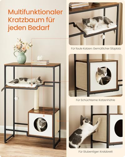Feandrea Kratzbaum, Katzenbaum, 2-in-1-Möbel, vintagebraun PCT112X01 – Bild 6