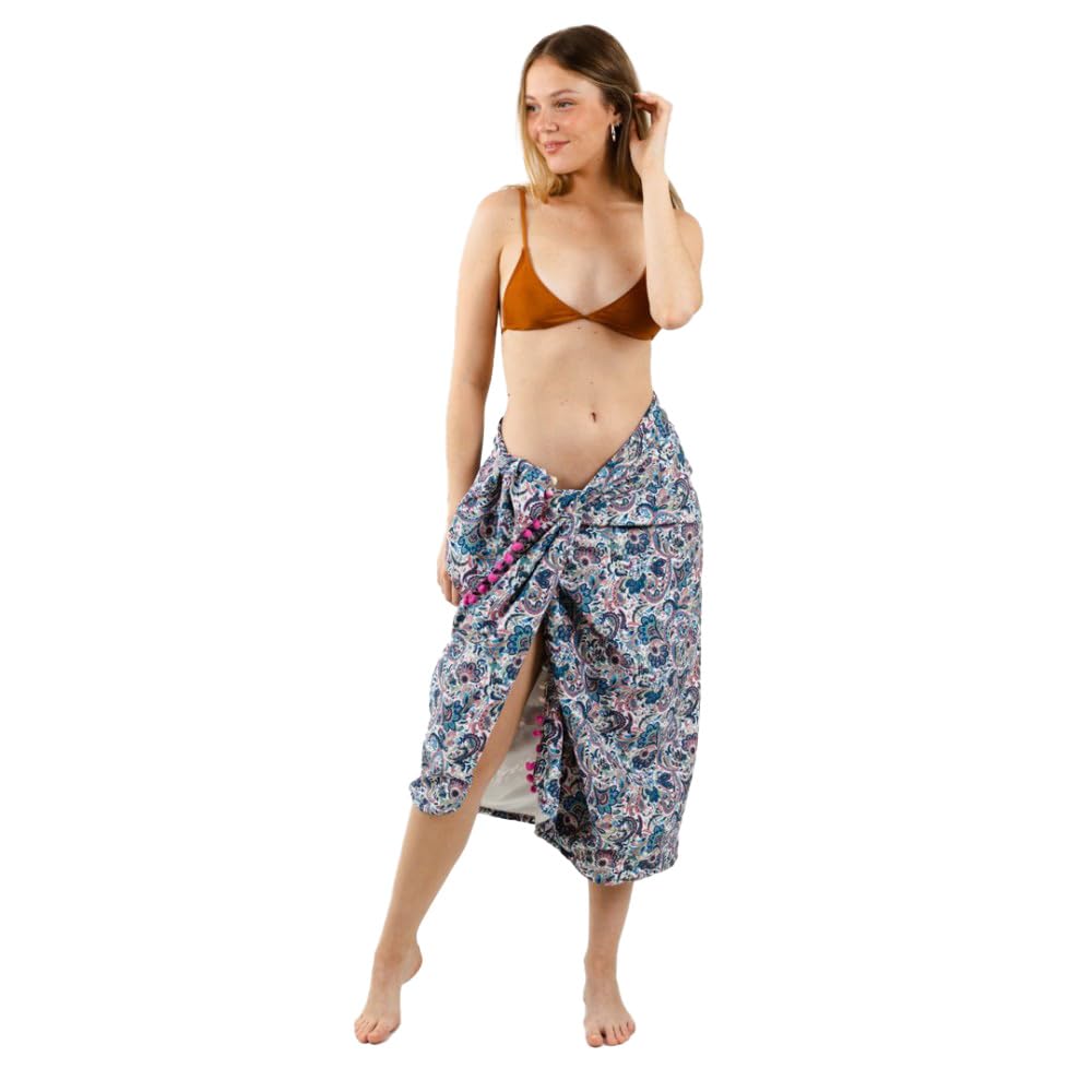 TRAMAS+ Pareo Toalla Grande, Toallas Multiusos Complementos Playa Mujer (Modelos Pack Incluyen Bolsa) - Mar Piscina - Venice Verde