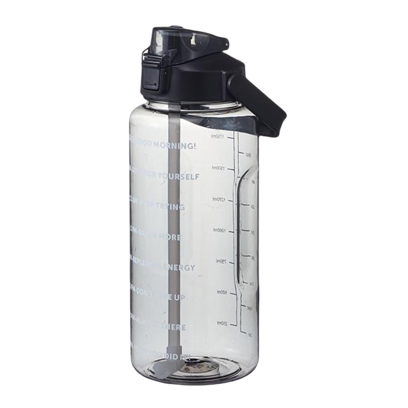 Water Bottle - Sport Water Bottle With Time Marking & Straw, Leakproof BPA F-ree Big Water Bottle, 2 Liter Large Capacity Sports Gym Drink Container, For Daily Use, Fitness And Outdoor Activities