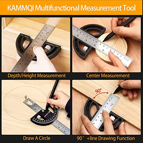KAMMQI Protractor Angle Finder12Inch Angle Gauge Tool, Adjustable