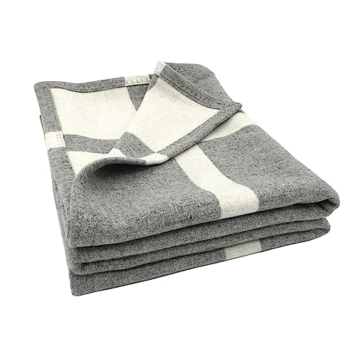 MeJeewool Thick Warm 70% Wool Throw Blanket, Striped Mens/Womens Wool...