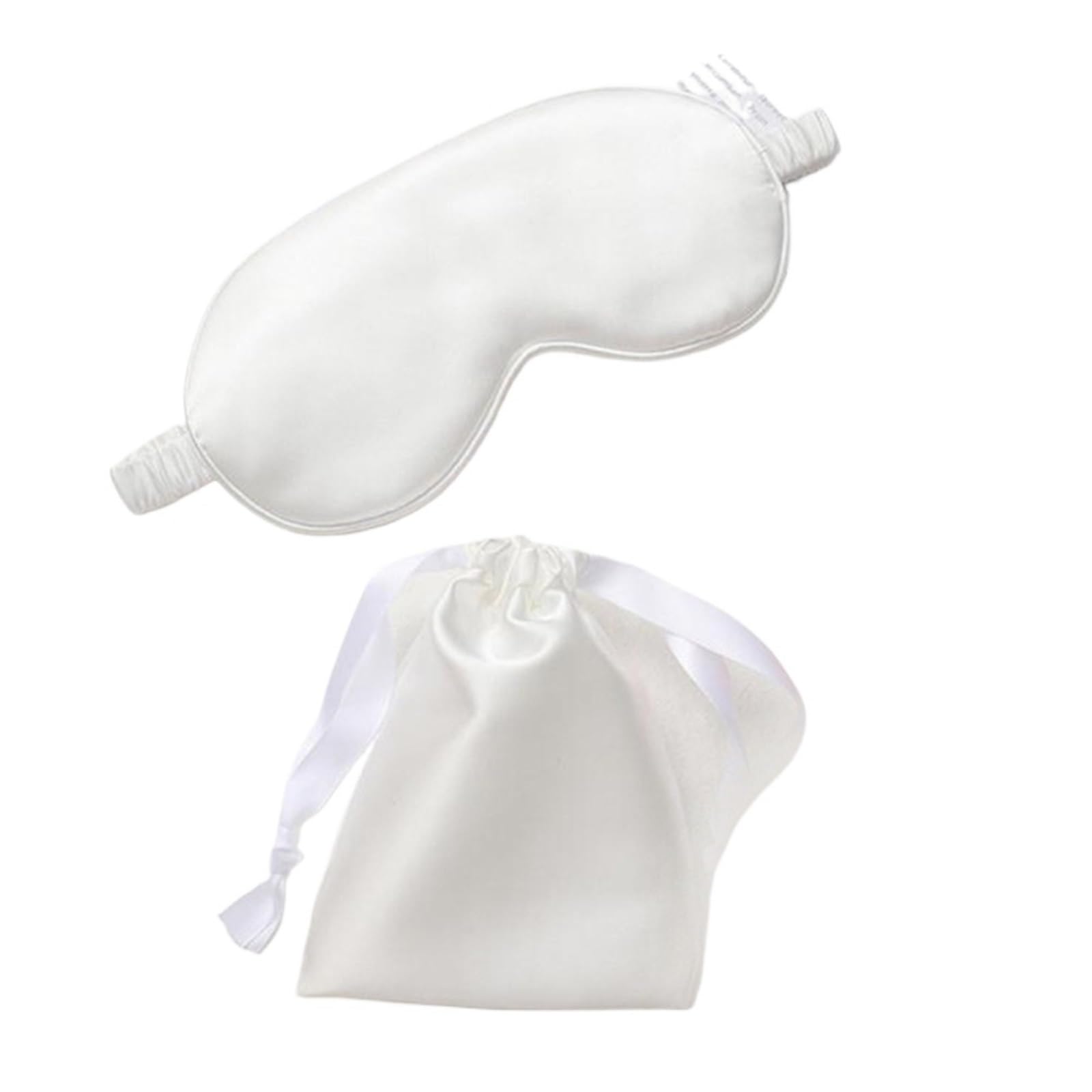 antifaz Antifaz de seda con bolsa de transporte, antifaz de viaje for dormir, for mujer, hombre, funda for la siesta, cómodo parche for los ojos, ayuda a descansar los ojos, cubierta for dormir(White)