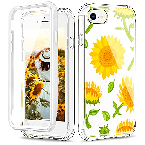 XIQI Entworfen für iPhone SE 11.9 cm (4.7 Zoll) 2022/2020 iPhone 7/8 Hülle für Frauen/Mädchen mit integriertem Displayschutz, TPU-Stoßfänger, stoßfest, kratzfeste Handyhülle (Sonnenblume) Cover