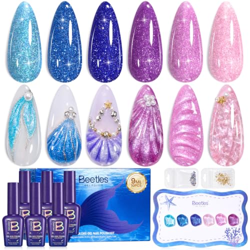 Beetles Glitter Gel Nail Polish Set, Siren Scale Shimmer Gel Polish