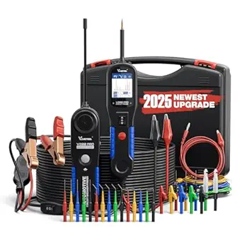 VDIAGTOOL V200 Pro Automotive Power Circuit Probe Tester Breaker Finder Tool with 30PCS Back Probe Kit, 12/24V Electrical Open Short Circuit Finder, Wire Tracer, AC DC Voltage Trailer Relay Fuse Test