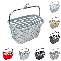 Durable Plastic Peg Tidy Basket Laundry/Clothes Pegs with Handle Light Weight Convenient Size for All Garment Hanging with Hook Washing Line Airer Basket (Silver Peg Basket)