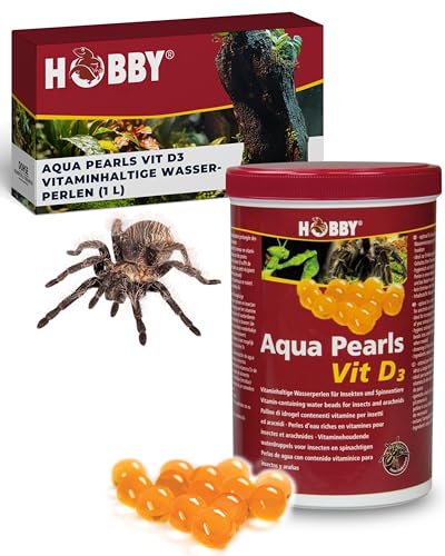 HOBBY Terraristik Aqua Pearls Vit D3 1000 ml I vitaminhaltige Wasserperlen I Wasserspeicher für Terrarien I Für Spinnen, Insekten & Futterinsekten I sicher & ergiebig I Terrarium Zubehör