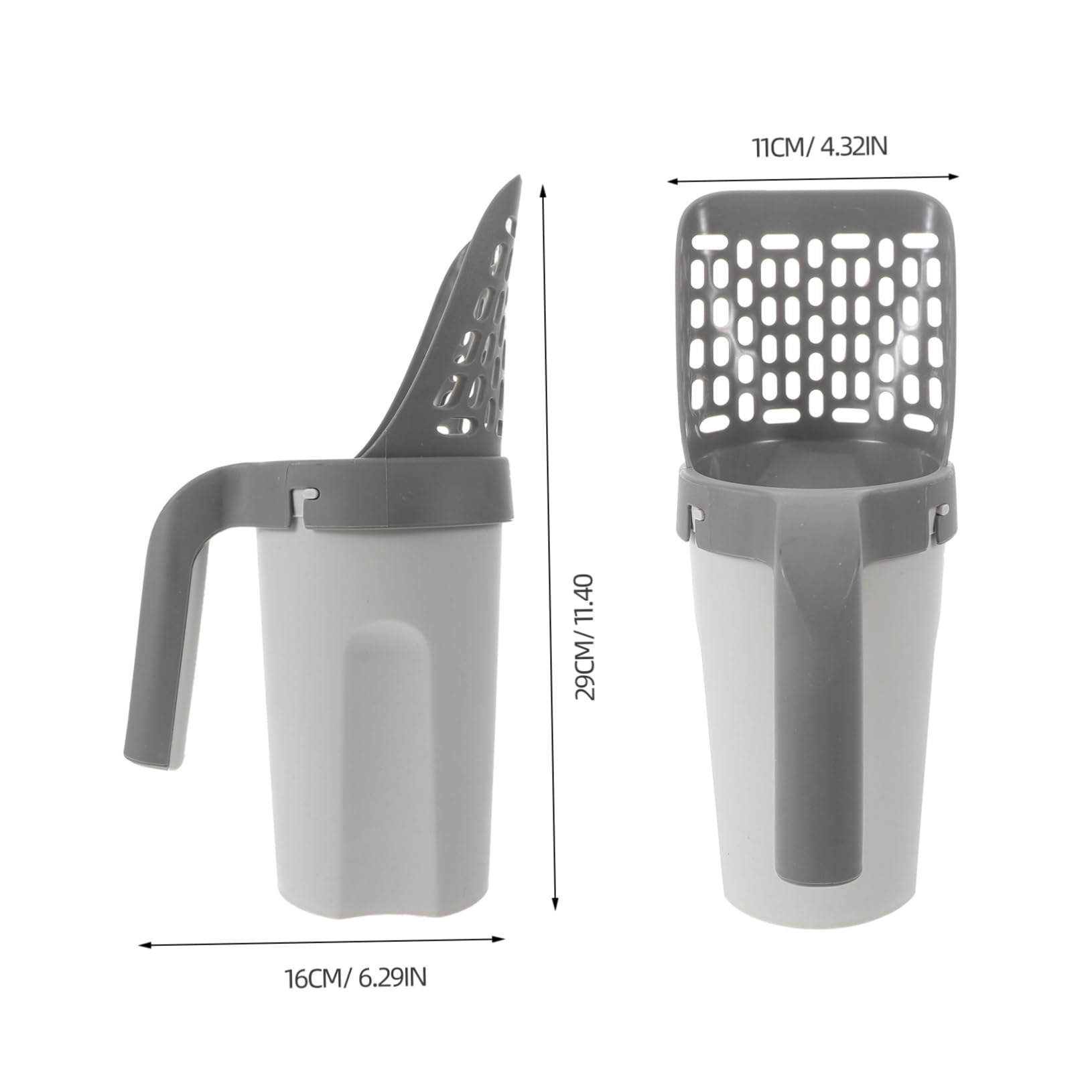 BESPORTBLE Cat Litter Container Cat Poop Trash Can Poop Scooper Cat Litter Cat Litter Scooper Portable Detachable Waste Bin Cat Poop Shoveling Litter Scooper with Holder Cat Scooper Pp