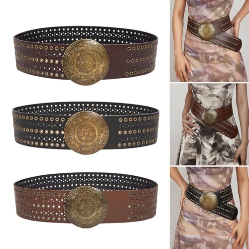 Eyelets Chain Belt For Women Waist Chain Belt Wide Chain Belly Chain For Dress Western Grommet Belt Waist Chain2