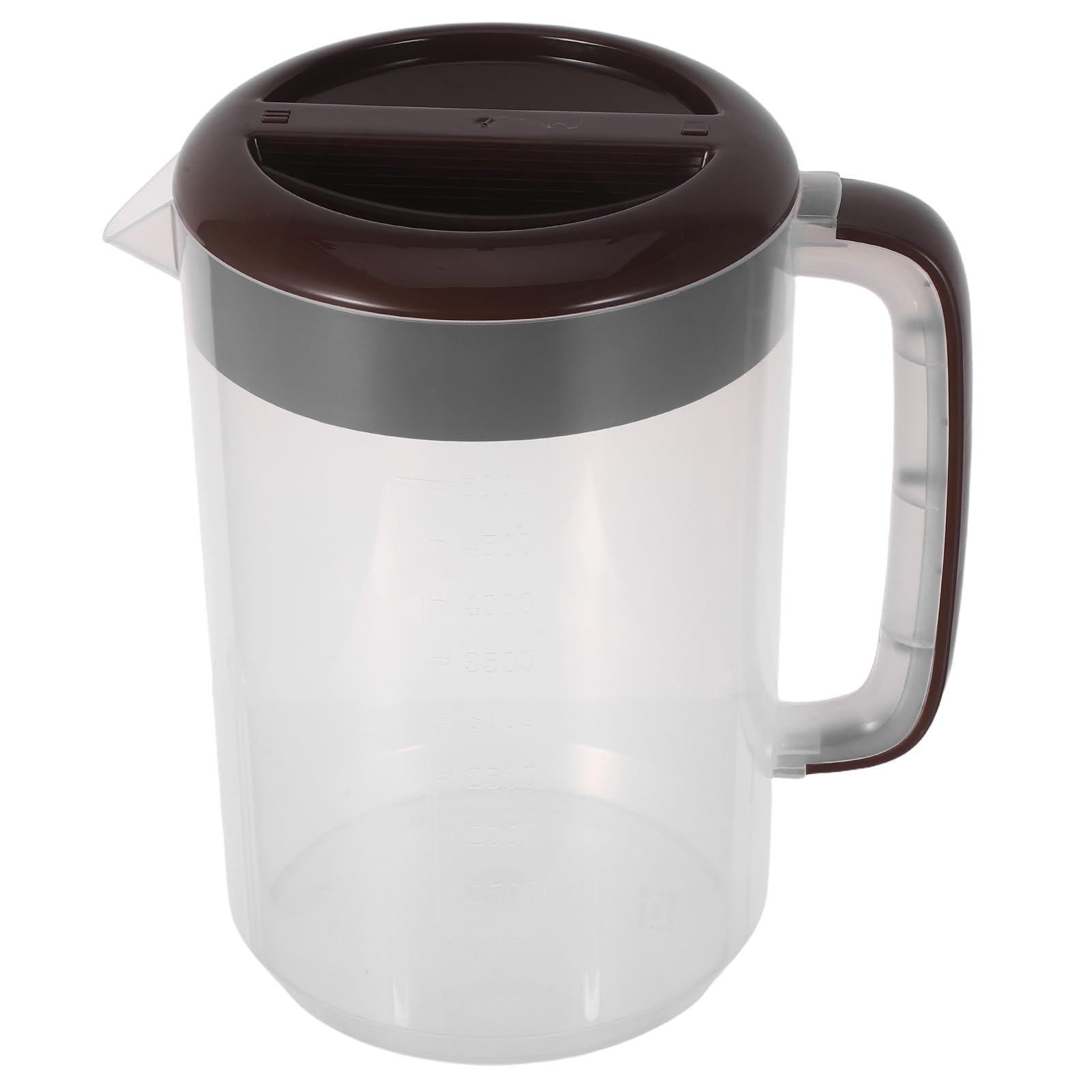 TOYANDONA Großer Wasserkrug Pp Kunststoff 5 Liter mit Deckel für Kühlschrank Hitzebeständig Transparenter Saftkrug mit Skala und Verstärkter Wand für Zuhause und Party
