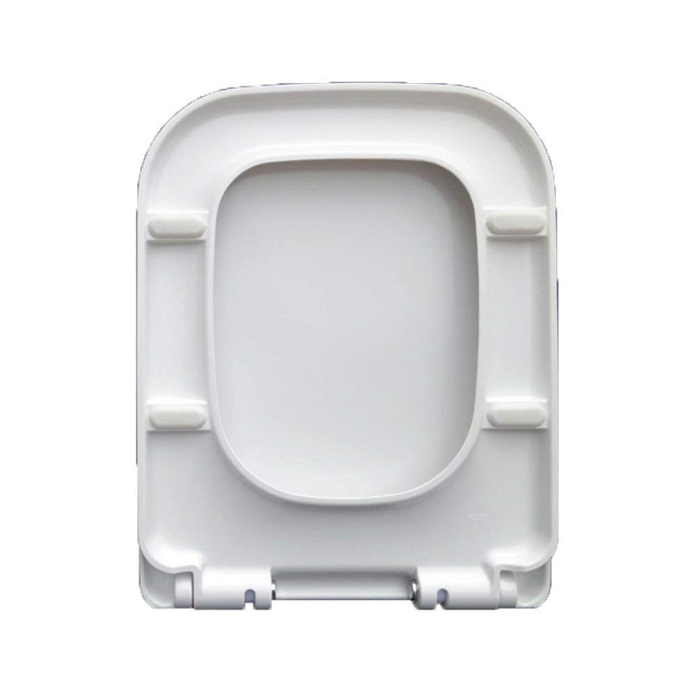 Nviusdsj One Color Toilet Seats, Toilet Seat Universal Square Drop Mute Urea-Formaldehyde Resin Top Mounted Lid(45 * 36Cm)