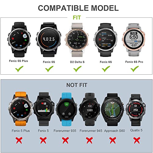 Bracelet en silicone pour Garmin Fenix 5S 6S 7S Plus avec libération rapide - 7