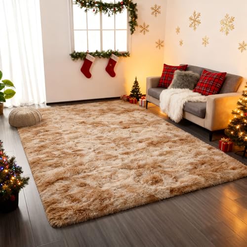 洗えるラグ マット 210 x 220 cm マット床保護カーペラグ簡単に掃除リビンルーム、寝室、キチン玄関用, ベージュ