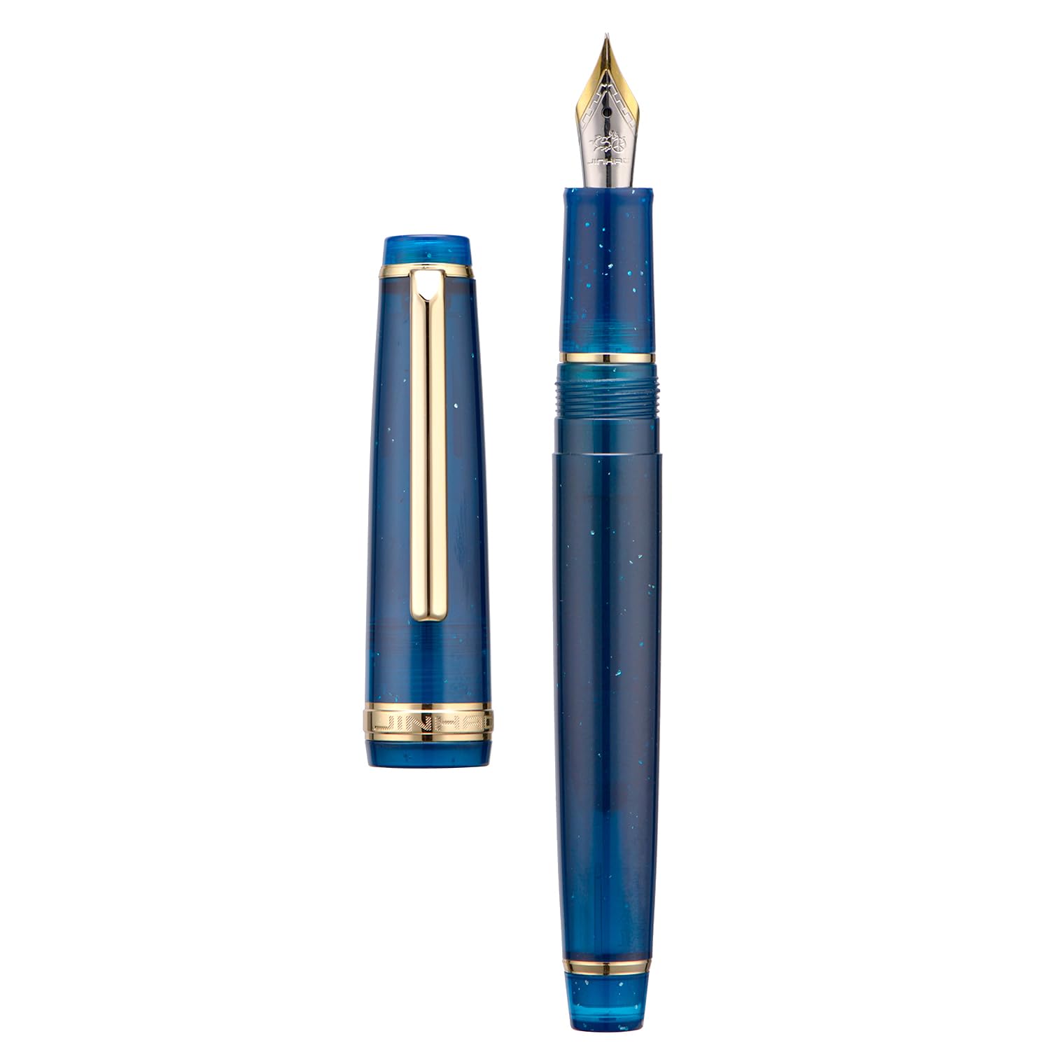 Jinhao 82 Fountain Pen Blue Starry Dots Gold Trim Medium Nib with Converter — image 1