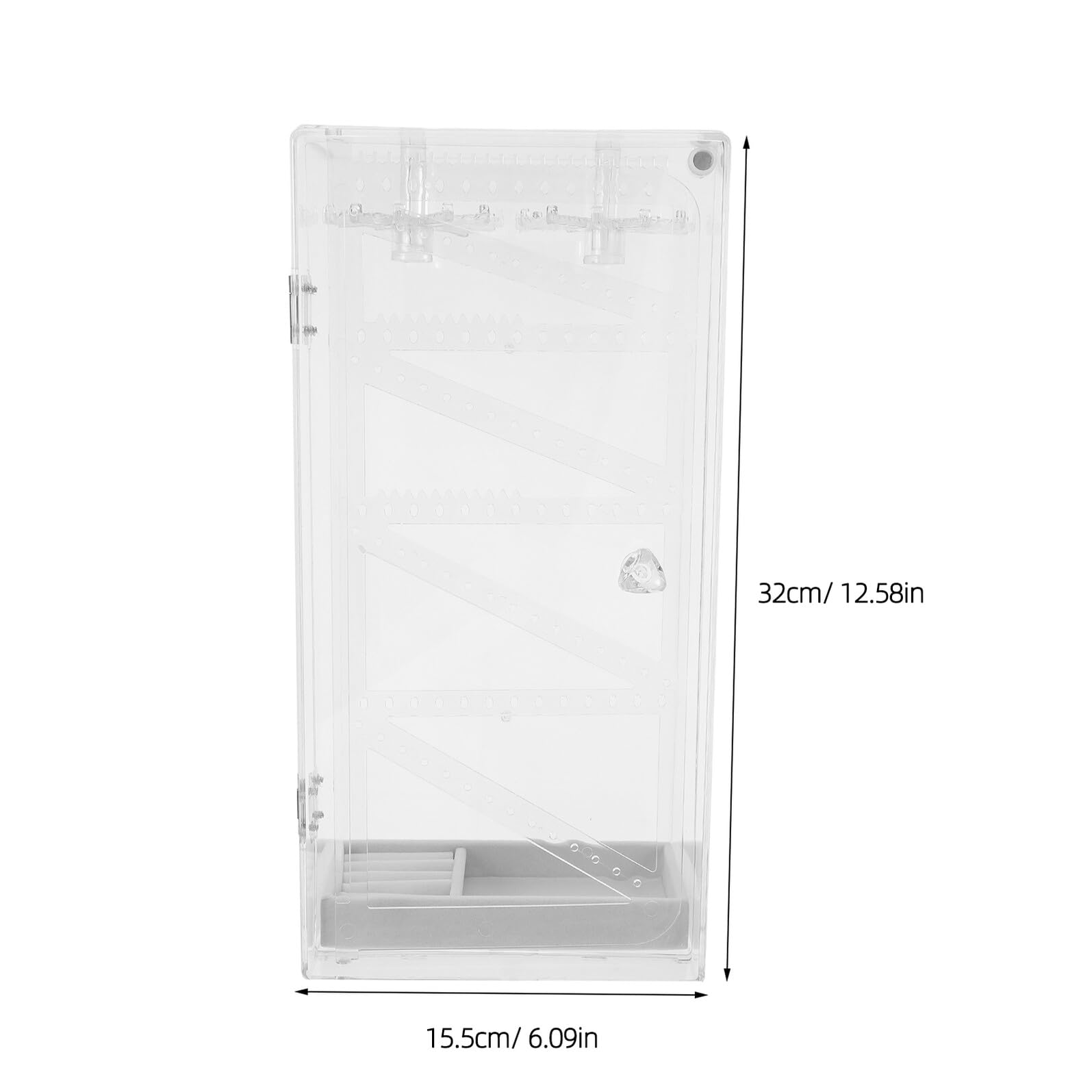 TEHAUX Estuche Organizador de Collares Caja Transparente para Collares Largos Soporte para Ganchos de Collar Expositor de Joyas para Exhibir Dormitorio