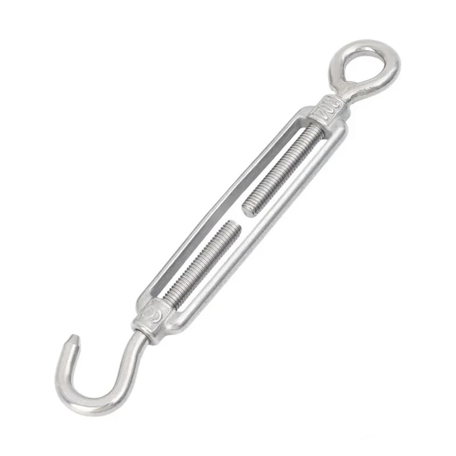 5/10 pezzi di tenditori a gancio e occhiello in acciaio inossidabile, tensione regolabile del cavo metallico, tipo OC, tenditore for sartiame, vela, giardino Tenditori(10PCS,M6)