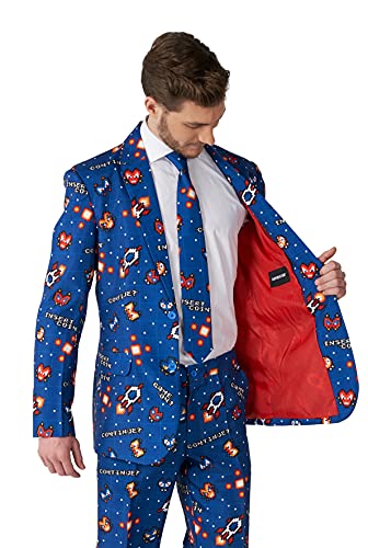 Suitmeister Men's Funny Suit - Retro Gamer Outfit Slim Fit - Navy2