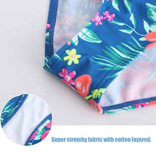 Moon Tree Girls One Piece Swimsuits Off Shoulder Bathing Suit for Kids Summer Ruffler Swimwear 3-16 Years4