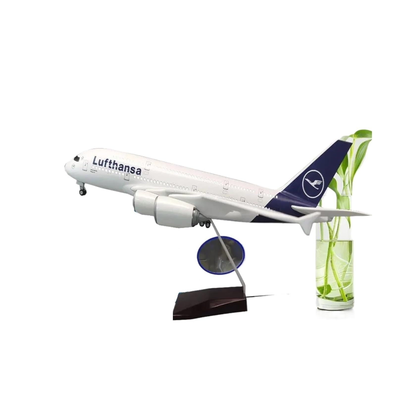 Odlewany metalowy samolot w skali 1/160 dla A380 Lufthansa Model samolotu Model linii lotniczej Odlany z żywicy samolot do kolekcji Klasyczny model do zbierania i wyświetlania (LED)