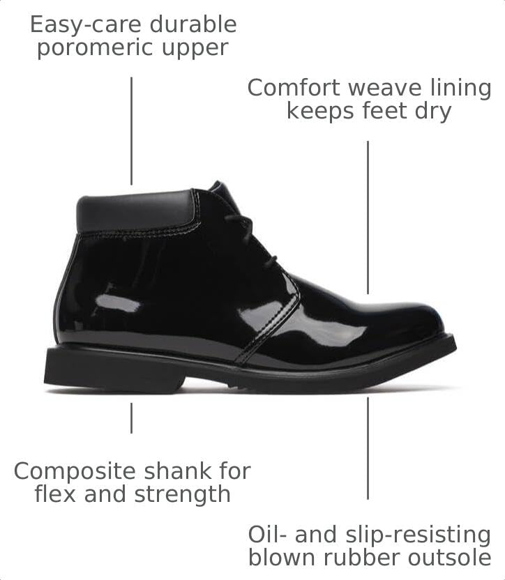 Image of Thorogood Uniform Classics Poromeric Chukka Dress Boots for Men and Women - Ultra-Lightweight with High-Shine Upper and Slip-Resistant Non-Marking Blown Rubber Outsole