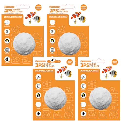 BPS 4-teiliges Fischfutter für 15 Tage für alle Arten von Aquarienfischen, Futterblock, BPS-4125 x 4