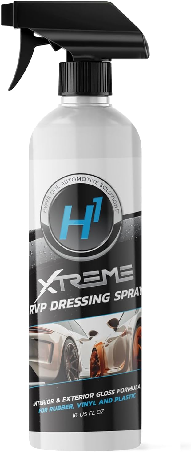 Hyper One RVP Tire Shine Spray - Extreme Tire Dressing Spray for Tires - Premium Glass Formula for Interior and Exterior, Water-Based High Gloss Shine for Tires, Dashboard, and Door Panels (16 fl Oz)