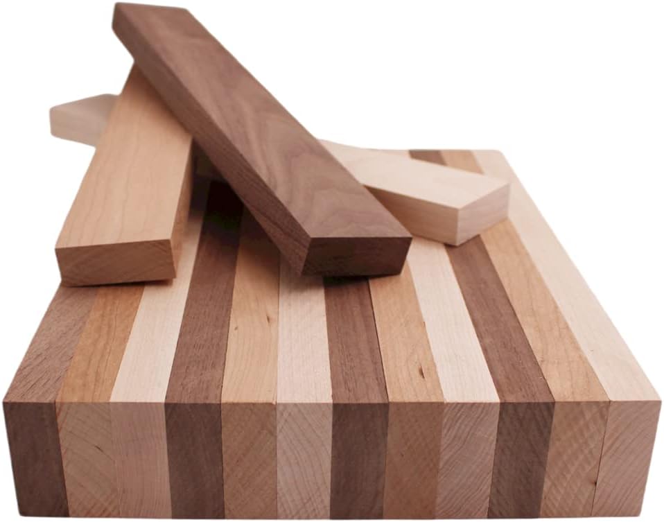 Domestic Variety Pack 5 Walnut, 5 Maple and 5 Cherry Boards - 3/4" x 2" (15Pcs) (3/4" x 2" x 24")