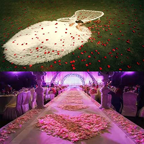 Snadulor 1000pcs Peach Color Silk Rose Flower Petals for Wedding Table Confetti Bridal Party Flower Girl Decoration
