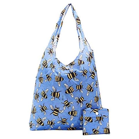 ECO CHIC Foldaway Reusable Shopping Bag - Bees Cover