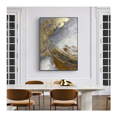 Peinture dorée moderne et abstraite de luxe pour sublimer votre entrée