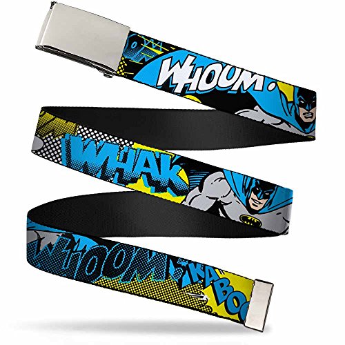 Cinturón web de Batman para niños, correa ajustable multicolor de 1.0" de ancho