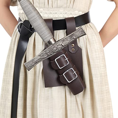 Coldre de espadas de couro medieval - Porta Espadas Renascença | Estojo Rapier Frog Holder, Cavaleir