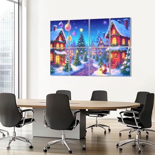 8 Pack Paneles Acústicos Artísticos para Absorción de Sonido, Decoración Navideña Autoadhesiva para Estudios de Grabación y Oficina 48"x32" miniatura 7
