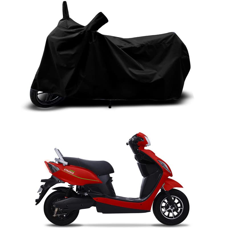 Image of 100% Scratchproof /UV-Rays /Heat Protection /Birds Dropping /Water Resistant /Dust Proof /Waterproof /Bike Scooty Two Wheeler Body Cover Compatible for Pure EV ETrance Neo STD All Varient[Black]
