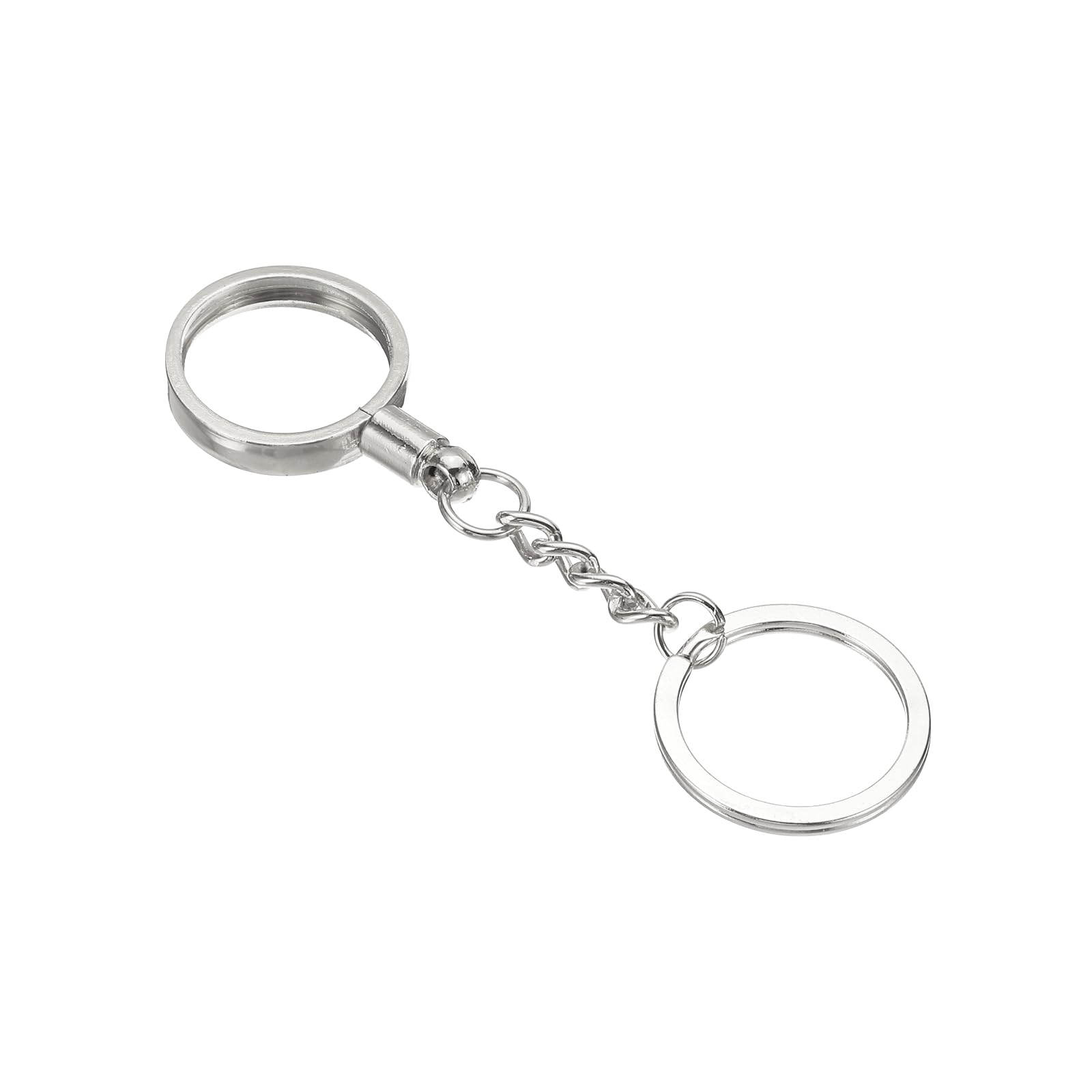 PATIKIL Coin Holder Keychain, 25mm Round Medallion Holder with Metal Key Ring for Coins Medallion Silver - Image 3