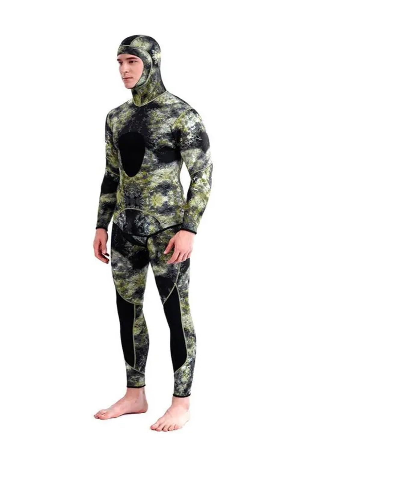 Muta Muta da uomo in neoprene 1,5/3 mm con cappuccio, calda muta caccia, pesca, surf Per le immersioni